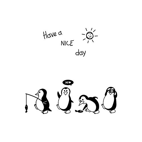 Gaoqi Havea Nice Day Cute Penguin Sticker Frigorífico Cocina Frigorífico Pegatinas de Pared Arte