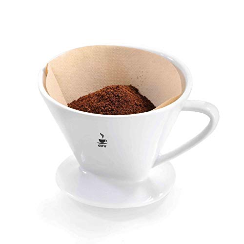 Gefu – ge16025 Filtro de café, cerámica, Blanco, 12 x 10 x 8,5 cm