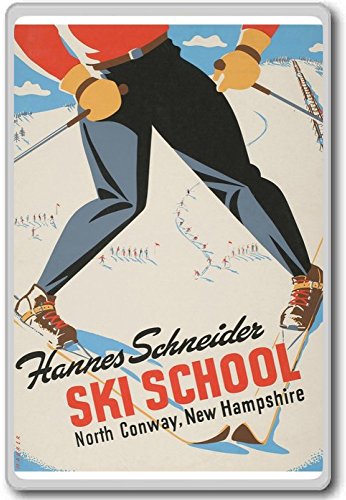 Hannes Schneider Ski School, North Conway, New Hampshire Vintage Fridge Magnet - Calamita da frigo