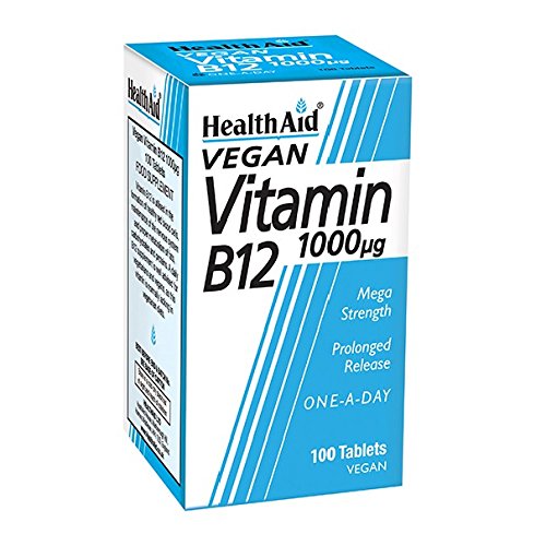 Health Aid Vitamin B12 (Cyanocobalamin) 1000Ã‚µg - Prolonged Release, 100 tabletas
