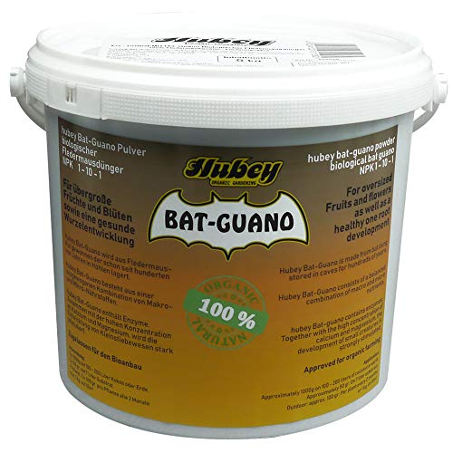 hubey® Bat de Guano Polvo 100% Murciélago abono – Murciélago excrementos biodünger Natural, para el jardín de Maceta y