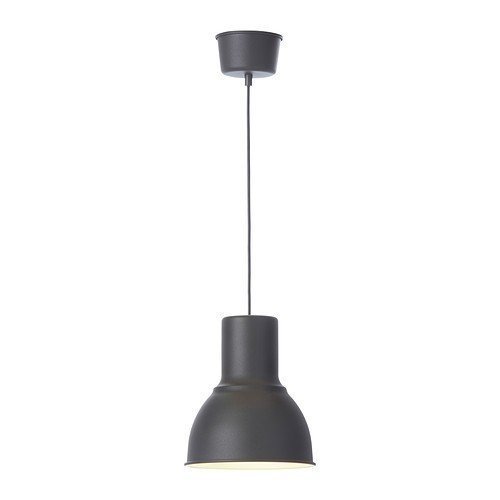 IKEA HEKTAR - Lámpara de techo (22 cm, acero), color gris oscuro y antracita gris