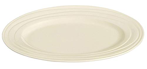 Jamie Oliver Waves - Plato ovalado grande de 40 cm, porcelana blanca, cerámica, moderno y ultra contemporáneo, para servir carne asada, pollo, pavo, platos, lavavajillas y microondas