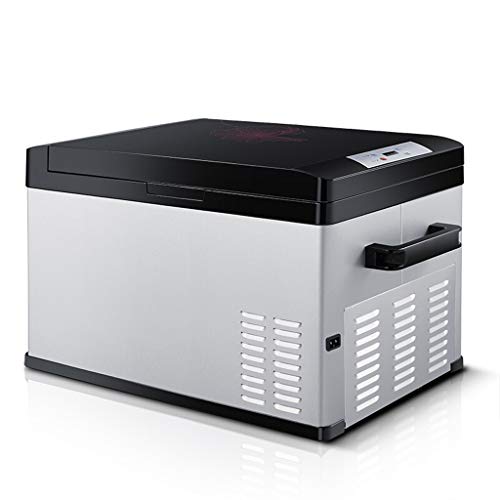 JCOCO Litro Pantalla digital portátil Compresor Frigorífico Congelador, 12 V / 24 V / 220V - Gris/Negro (Tamaño : 25L)