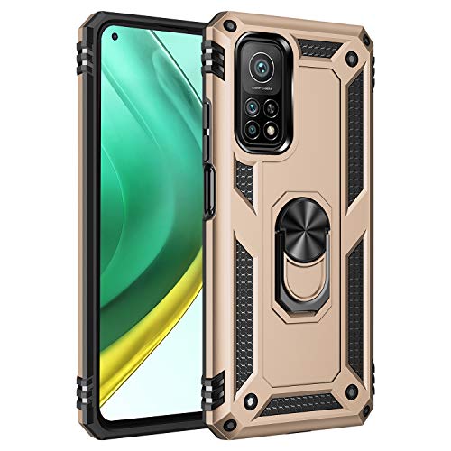 Jierich para Samsung Galaxy A12 Funda,[Soporte] Fashion Design Heavy Duty Híbrida Rugged Armor Protección Resistente Impactos TPU + PC Funda para Samsung Galaxy A12-Oro