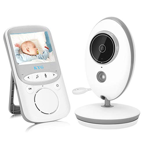 KYG Vigilabebés con Cámara Inalámbrico Monitor para Bebés con LCD 2.4 Pulgadas y Cámara Visión Nocturna, Función de Vigilancia de la Temperatura Modo VOX Alcance de 260 Metros
