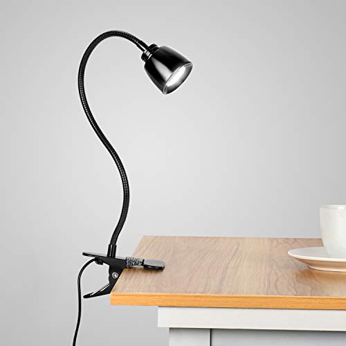 Lámpara de Escritorio LED, KEEHOM Lámpara de Mesa USB con Pinza, 3 Modos de Luz y 10 Niveles de Brillo, Cuello Flexible Ajustable, Luz de Lectura con Protección Ocular y Ahorro de Energía