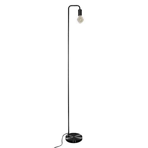 Lámpara de pie de metal – Estilo simple y moderno – Altura 150 cm (Negro)