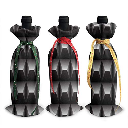 Las bolsas de la cubierta de la decoración de la cubierta de la botella de vino de la forma de la pirámide 3Pcs para la Navidad, boda, vacaciones