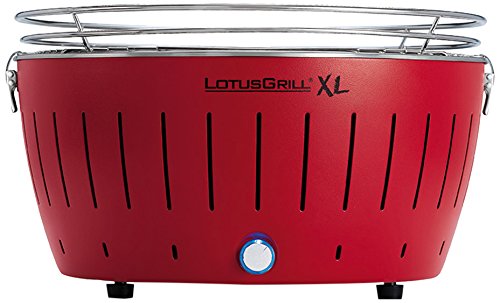 LotusGrill G-RO-435 - Barbacoa de carbón sin humo XL 43.5 x 43.5 x 29.5 , color rojo