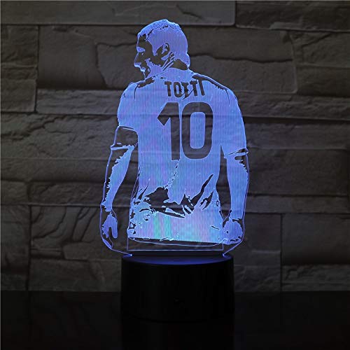 Luz de Noche de Vista Trasera de Jugador de fútbol para Regalo de decoración de Dormitorio para Novio fanático del fútbol