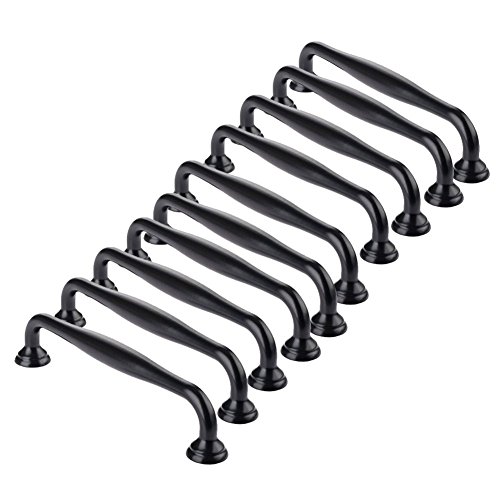 Margueras - 10 barras de cocina para armario o puerta (96 mm), color negro
