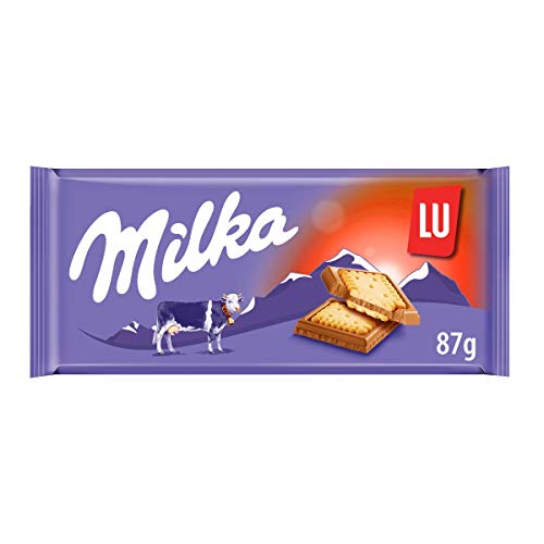 Milka LU - Chocolate con Leche Cubierta de Crujiente Galleta - Tableta de 87 g