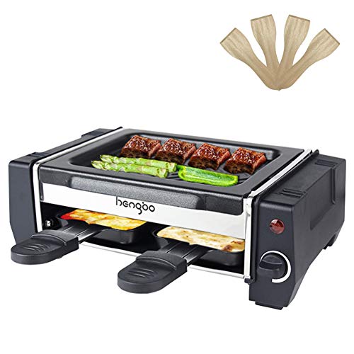 Mini Raclette grill, Parrilla de Mesa Antiadherente Grill, Acero Inoxidable - 500W