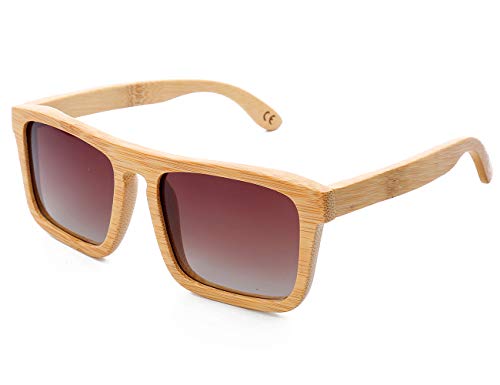 Mini Tree Gafas de sol de bambú clásicas polarizadas vintage para hombres/mujeres de montaje completo UV405