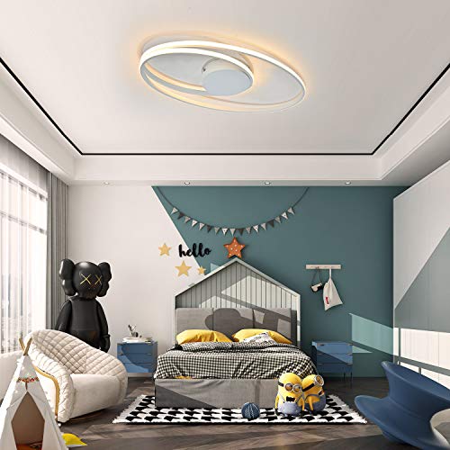 Moderna lámpara de techo de 58,5 cm, 30W 2100 Lumen LED, 3000 K, blanco cálido, para salón, habitación de los niños, dormitorio, comedor, cocina
