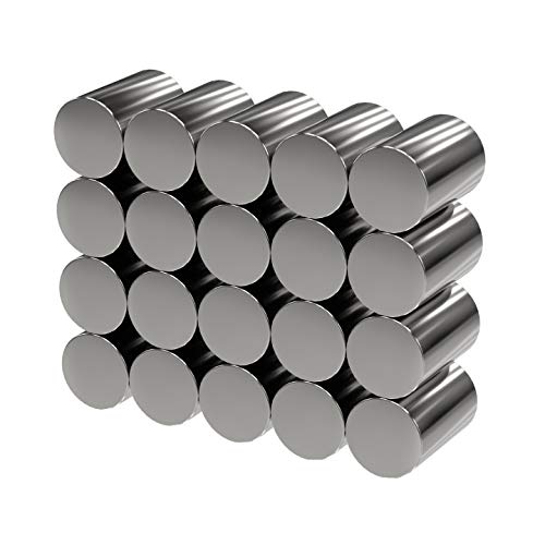 MTS Magnete - Juego de 20 imanes de neodimio (extrafuertes, 5 x 15 mm de largo, 1,2 kg, para pizarras blancas, tablones de anuncios, pizarras magnéticas, talleres)