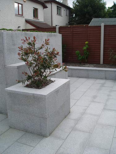 Pavimentación de granito gris plata 20 mm flameado/texturado/antideslizante 600 Patio Pack cubre 19,50 m2