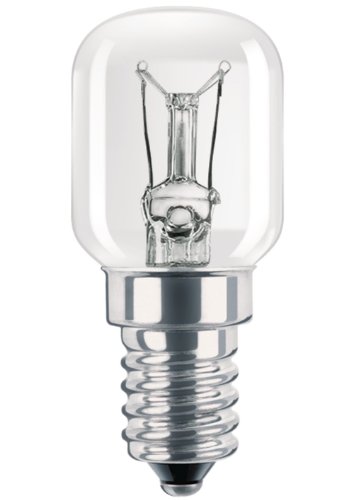 Philips 03851750 Lámpara, 15W, T25, E14, 230-240V, E, 2,5 cm, Plata Transparente
