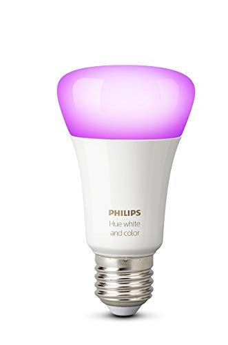 Philips Hue Bombilla Inteligente LED E27, 9.5 W, Luz Blanca y de Colores, Compatible con Alexa y Google Home