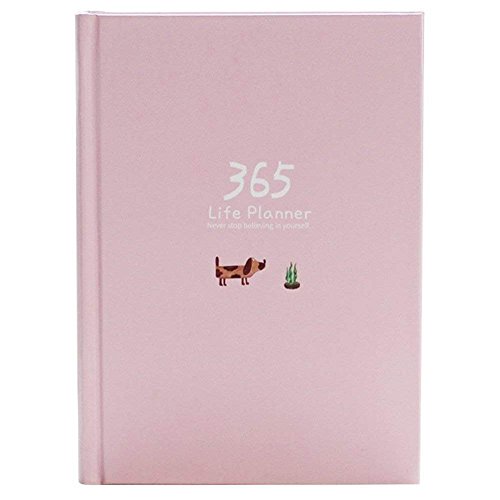 Planificador diario, organizador personal de Year A5 Life 2019 para hábitos y objetivos, 114 hojas / 228 páginas (rosa)