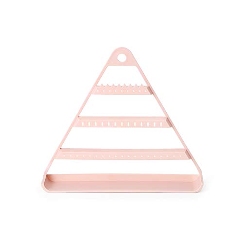 Plástico Anillos Pendientes joyería del sostenedor del soporte de exhibición de joyería de la pulsera Organizador de montaje en pared joyería pendiente del collar de la suspensión ( Color : Pink )