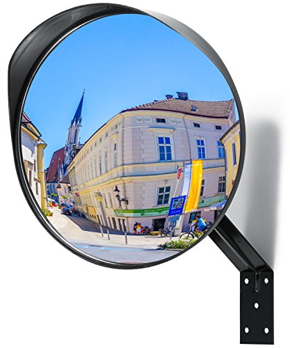 Premium Espejo convexo de seguridad Ø30 cm - Espejos de trafico perfecto para garajes y para la transparencia de ángulos de Muertos