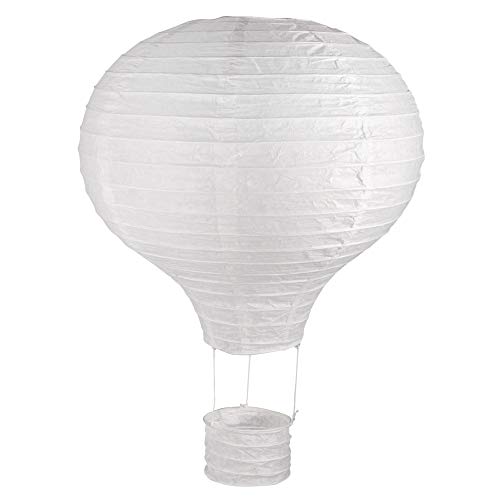 Rayher 87192102 Globo aerostático de decoración, color blanco diametro 30 cm, alto 40 cm, Para adornos y regalos