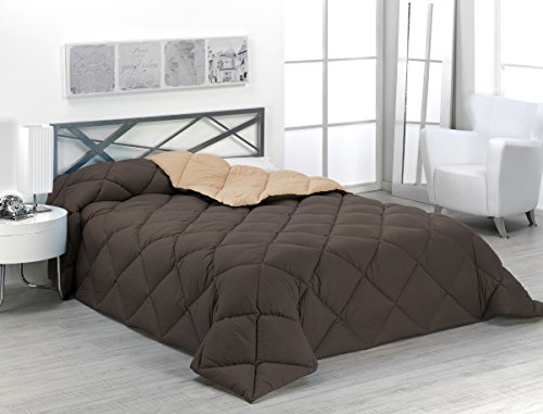 Sabanalia - Edredón nórdico de 400 g , bicolor, cama de 105 cm, color arena y chocolate