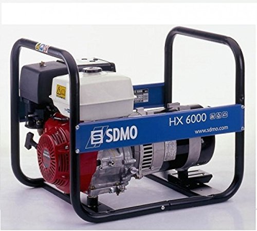 SDMO HX6000C Grupo Electrógeno Monofásico Profesional, Gama Intens, Motor Honda, 6000 W