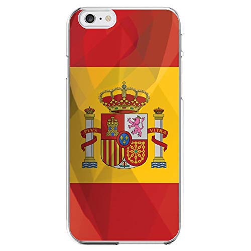 Shot Case Carcasa de Silicona para iPhone 6/6S Plus la Bandera de España protección Gel Suave, Color Rosa