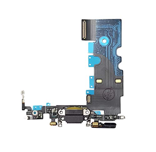 Smartex® Conector de Carga de Repuesto Compatible con iPhone 8 Negro - Dock de repeusto con Cable Flex Antena y Micrófono