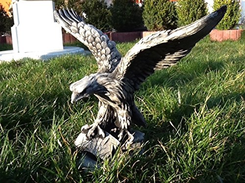 SSITG - Figura de águila para jardín (33 cm de altura, piedra fundida)