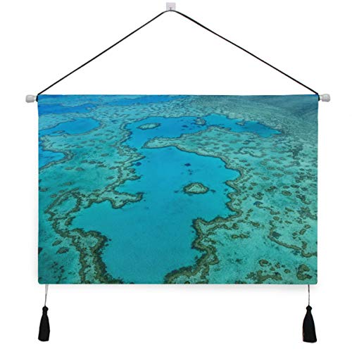 Tapices para hombres Australia Great Barrier Reef Coral Tapiz de pared del dormitorio 17.5 X 24.5 pulgadas / 45cm X 62cm Arte de pared para el dormitorio del dormitorio Telón de fondo de la habitaci