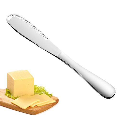 THETAG Cortador de mantequilla y queso de acero inoxidable con filo ondulado, para una distribución uniforme de salsas y queso