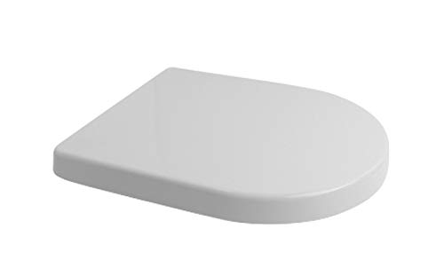 VeeBath VB-DSC105 - Asiento para inodoro con tapa (incluye bisagra, cierre amortiguado, forma en D), color blanco