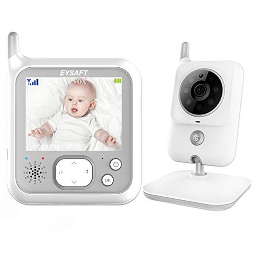 Vigilabebés con cámara de Vigilabebés Inalambrico Bebé Monitor Inteligente con LCD 3.2 Pulgadas y Cámara Visión Nocturna