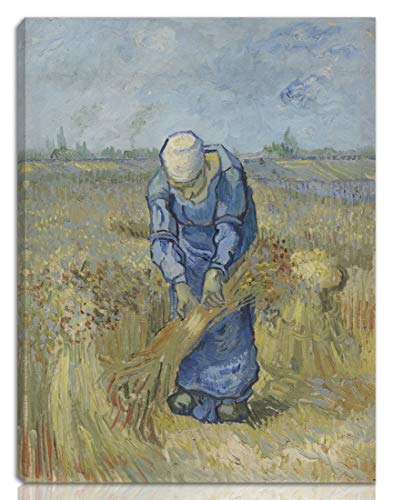 Vincent Van Gogh Estirado Giclee Imprimir en lienzo-Pinturas famosas Arte fino PÃ³ster-ReproducciÃ³n DecoraciÃ³n de pared Listo para colgar(Mujer campesina vinculante gavillas despuÃ©s de mijo)#NK