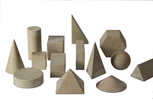 WISSNER® Aktiv lernen - 14 Figuras geométricas / Conjunto de cuerpos geométricos - de Primera a cuarta CLAS - RE-Wood®