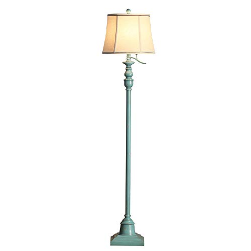 WPCBAA Lámpara de pie Azul Retro de Resina Artesanal salón Dormitorio Junto a la Cama lámpara de pie Vertical con Soporte de lámpara E27