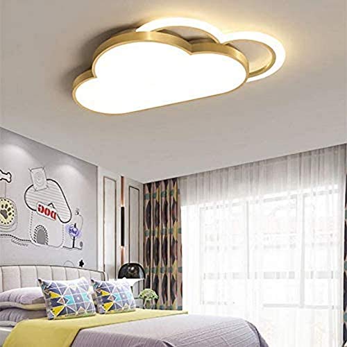 XXLYY Lámpara de techo LED con forma de nube 23.5 & rsquo; & rsquo; Lámpara de techo moderna de acrílico LED de montaje empotrado Iluminación de techo Dorada cerca de la lámpara de techo para habitaci