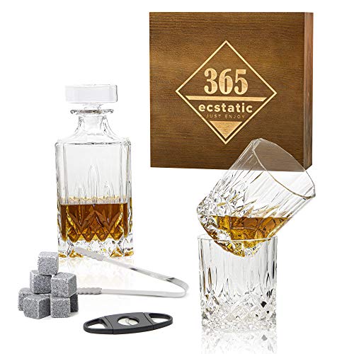 365ecstatic - Vasos de whisky - Juego de regalo de 14 piezas - Aspecto retro - Jarra de whisky - Jarra para whisky - Llamará la atención en cualquier salón
