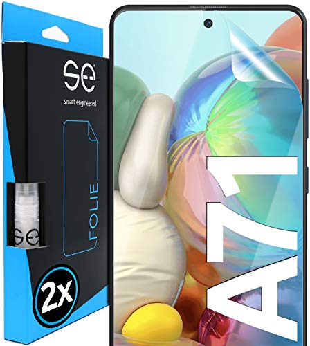3D Lámina Protectora - Protector de Pantalla para Samsung Galaxy A71 [2 unidades | smart engineered] - Pelicula vidrio TPU -Transparente, Case-friendly, Sin vidrio pero Lámina Blindada de TPU