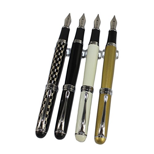 4 pcs In set Gullor 750 Fountain Pen in 4 colors (Bright colors) with Original pen pouch and 5 colors ink cartridge