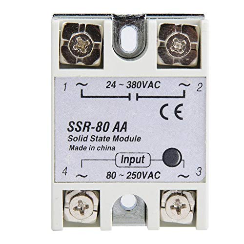 80A Monofásico Módulo de interruptor de relé de estado sólido SSR-80AA 80-250VAC Corriente de salida 80A
