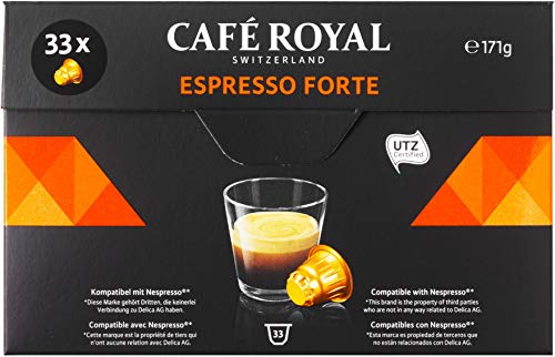 Café Royal Espresso Forte 33 cápsulas compatibles con Nespresso* Intensidad: 8 de 10