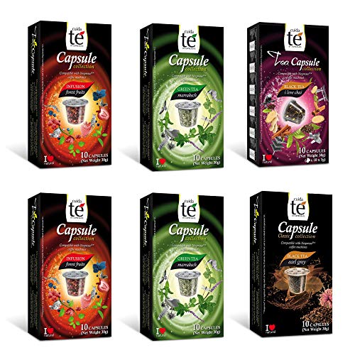 CUIDA TÉ - Té Cápsulas Nespresso, Compatibles con Máquinas Nespresso, 60 Cápsulas Té para Nespresso