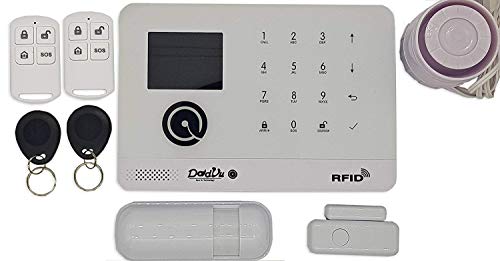 DadVu Kit de Sistema de Alarma para el hogar DV-1A3G V2, Modelo 2020, Wireless, WiFi de 2,4 GHz, gsm, 100 Zonas de Alarma, aplicación DadVu (Smart Life - Tuya)
