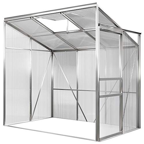 Deuba Invernadero Lateral de Pared de Aluminio 192x127x202cm Vivero Lateral 3,65m³ Invernáculo para Cultivos o Plantas