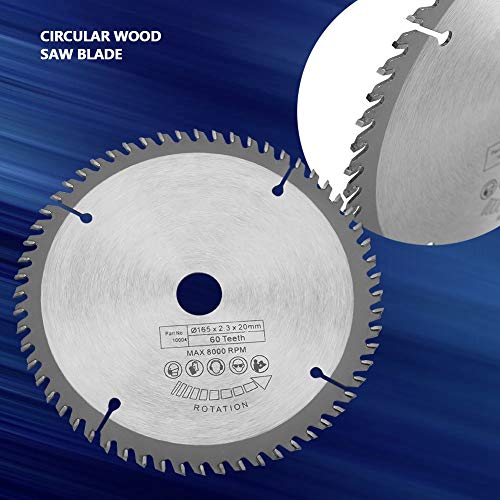 Disco de corte circular de la hoja de sierra de la aleación dura TCT Circular de la hoja de sierra de 6,5 pulgadas con los anillos de reducción